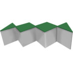 mesa de centro losango Branca com tampo verde bandeira