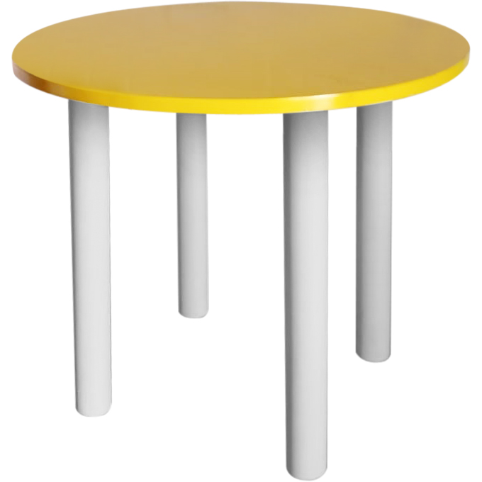 Mesa de canto franca redonda base branca