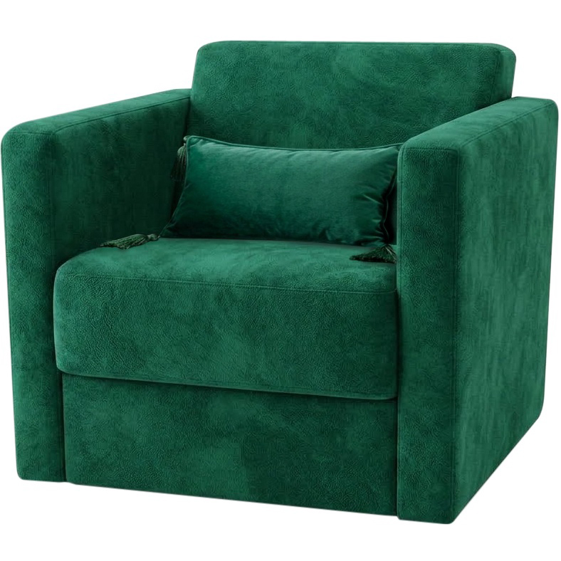 Poltrona Dan verde suede com almofada