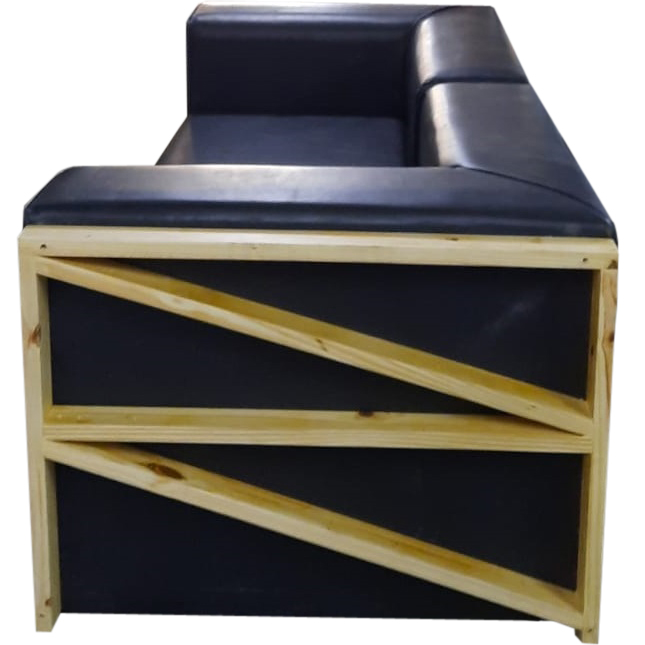 sofa didi prero com braco madeira