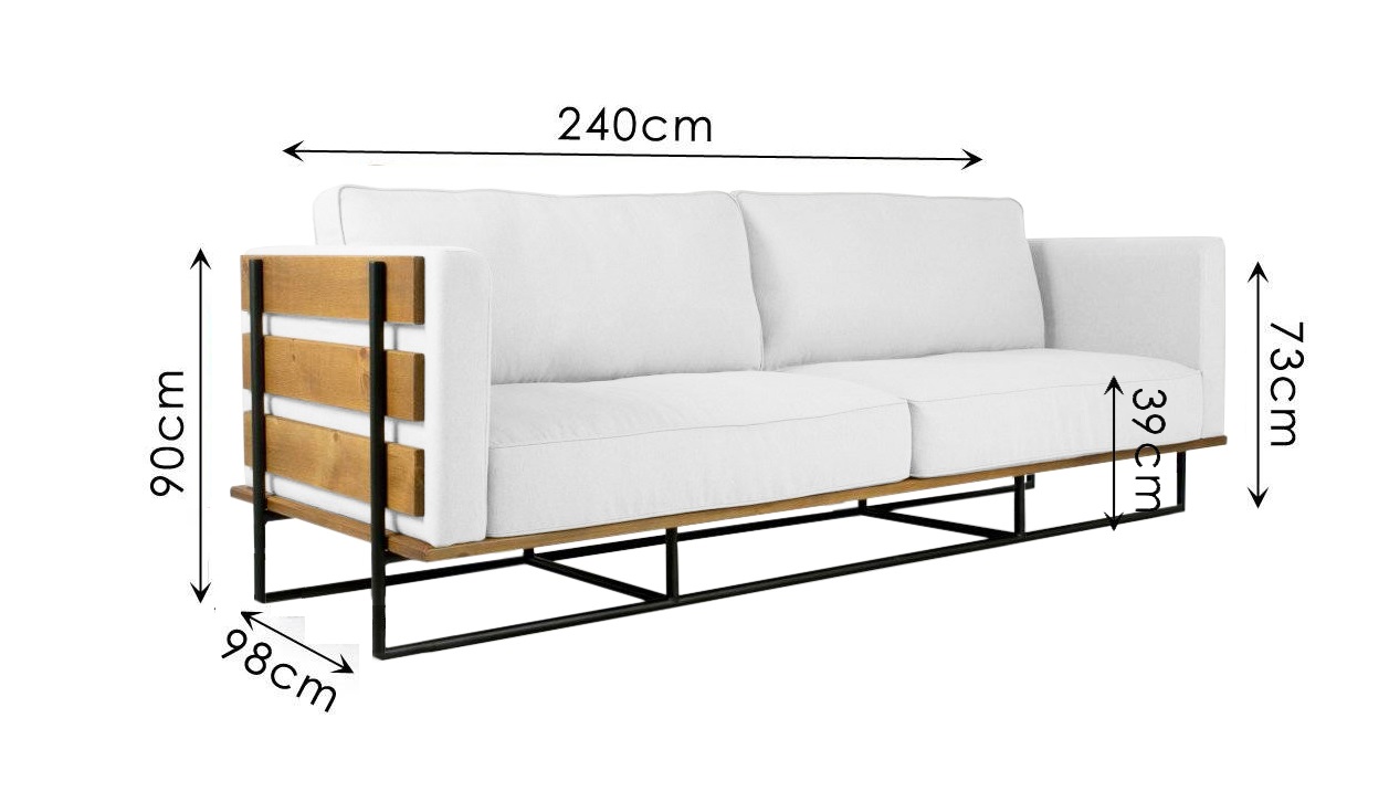 sofa Ferro Minas com medidas