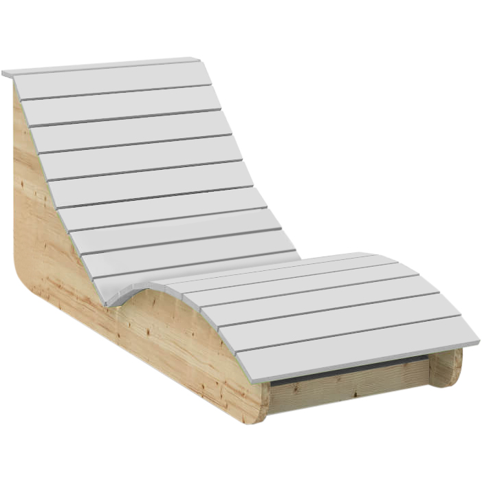 Espreguiçadeira natural com branco