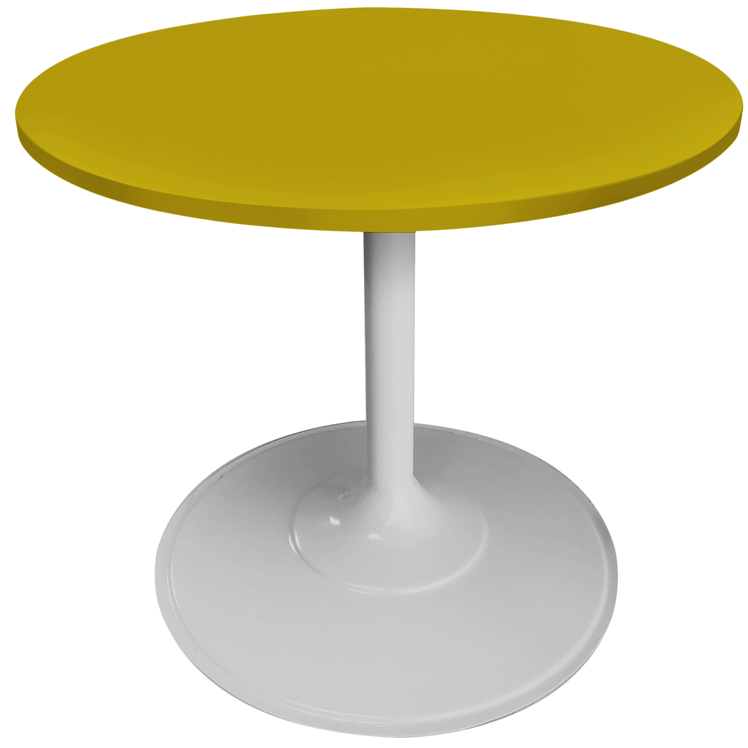 Mesa de canto jessica branca tampo amarelo