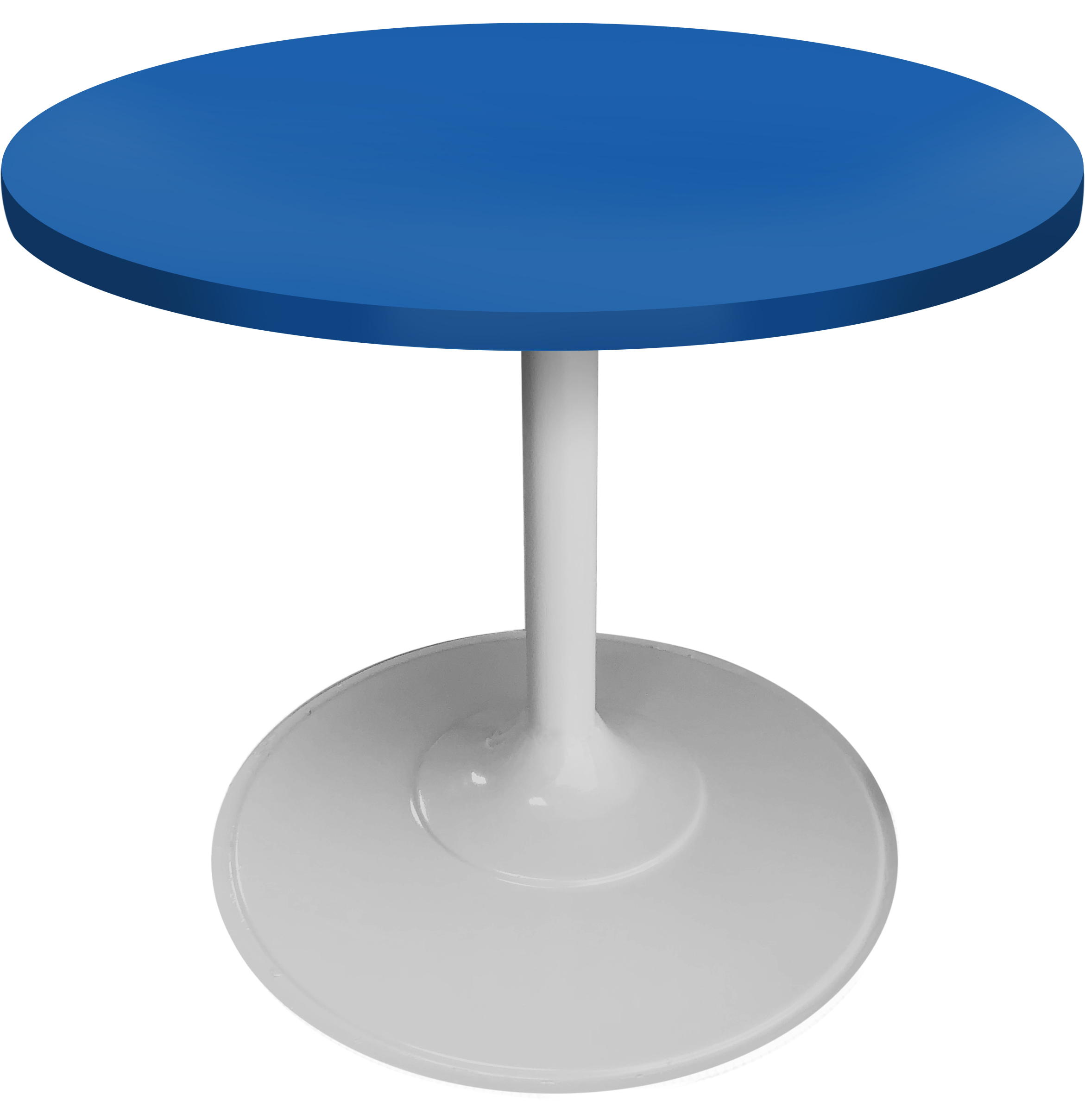 Mesa de canto jessica branca tampo azul