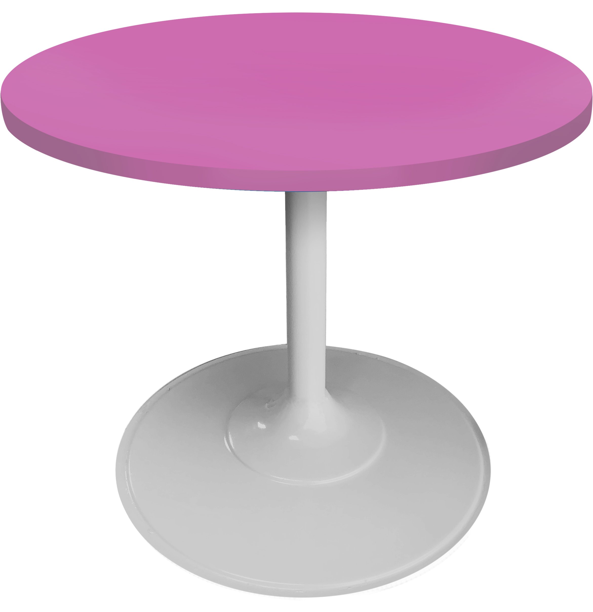 Mesa de canto jessica branca tampo rosa