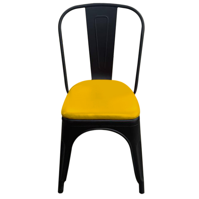 cadeira tolix com assento estofado Amarelo
