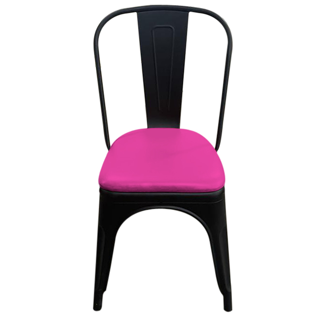 cadeira tolix com assento estofado Pink