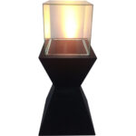 vitrine china preta iluminada
