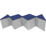 mesa de centro losango Branca com tampo azul