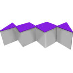 mesa de centro losango Branca com tampo roxo