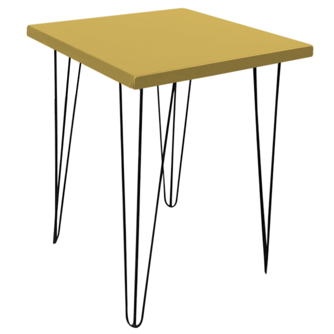 mesa veri quadrada revestido amarelo