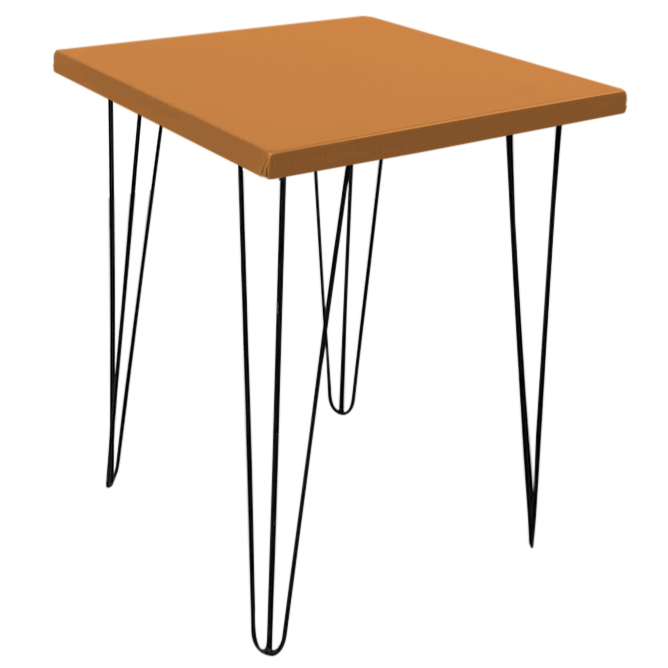 mesa veri quadrada revestido laranja