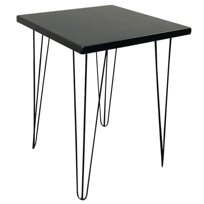 mesa veri quadrada revestido preto