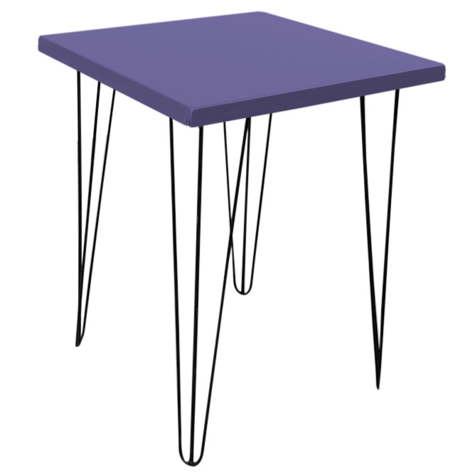 mesa veri quadrada revestido roxo