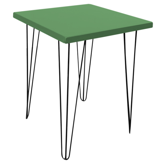 mesa veri quadrada revestido verde