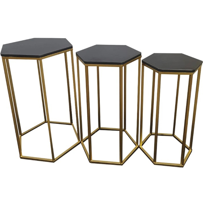 kit mesas sextavadas dourada1c