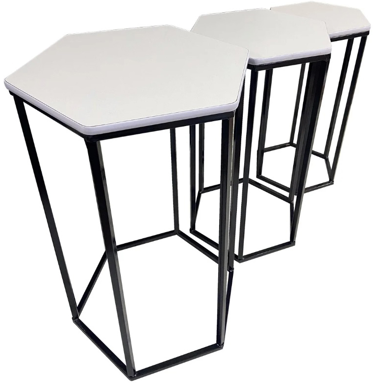 kit mesas sextavadas pretas1