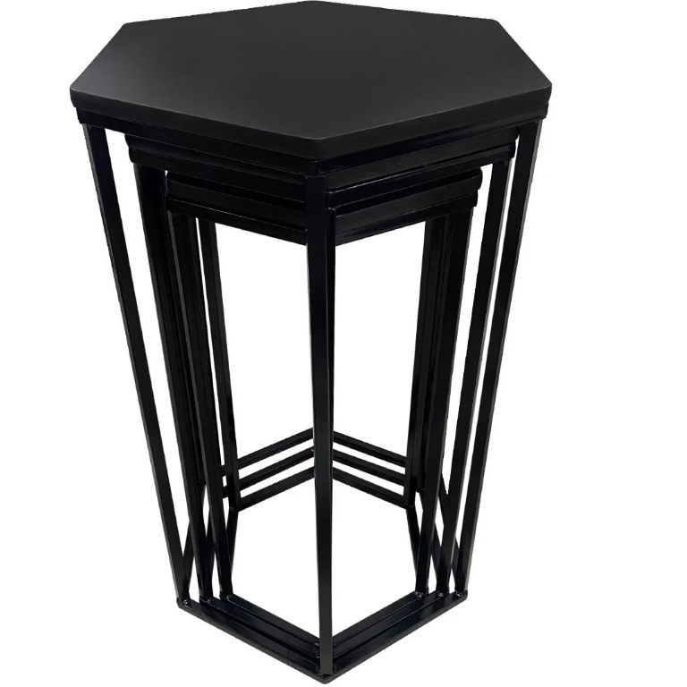 kit mesas sextavadas pretas1b