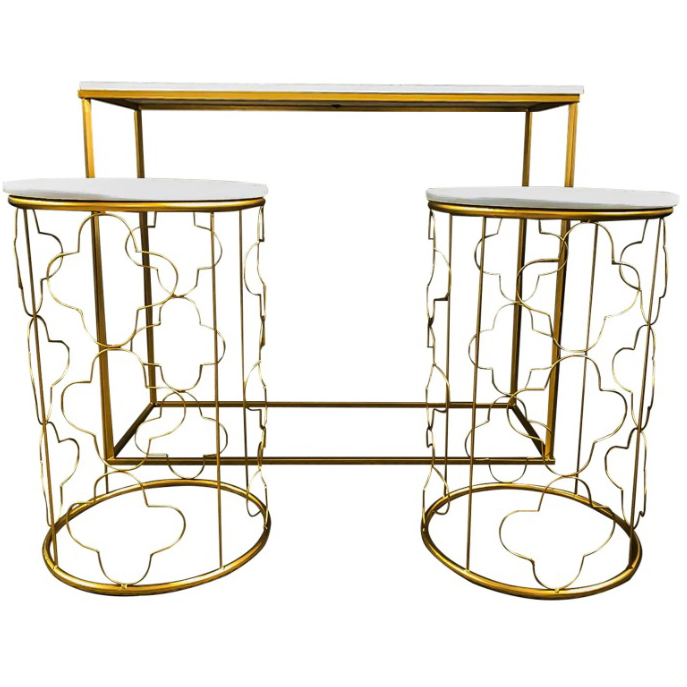 kit mesas trevo dourada