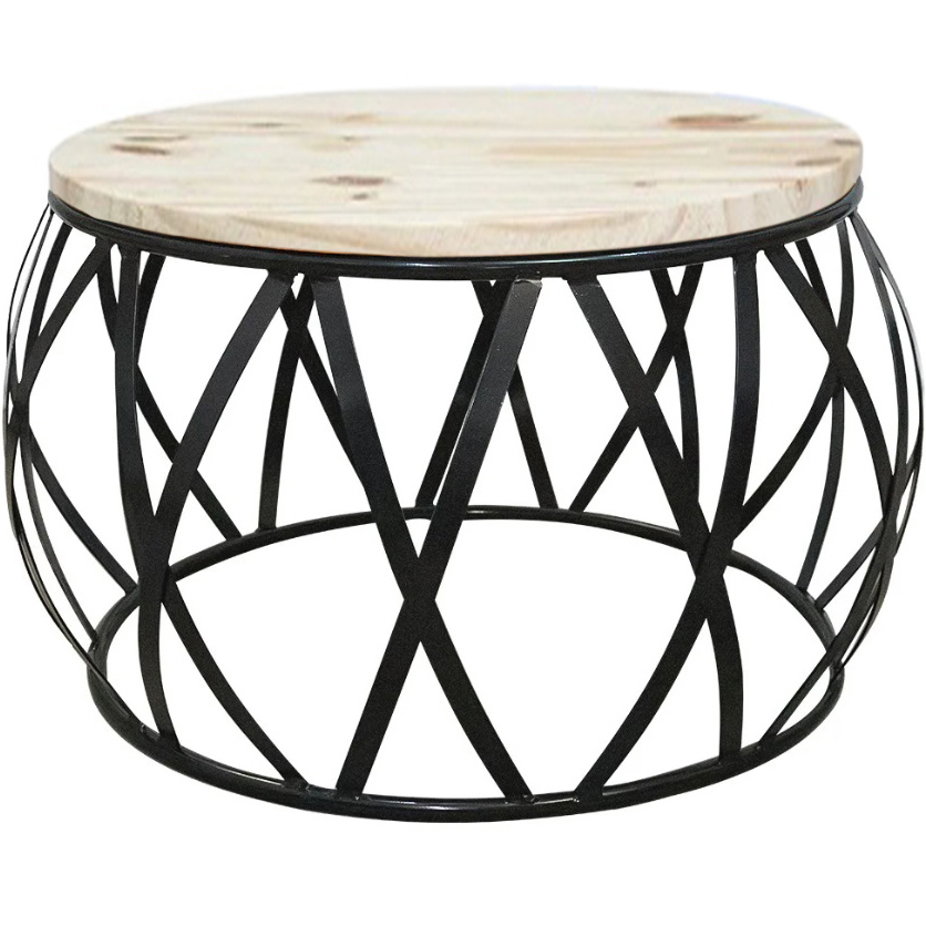 mesa de centro Reina preta madeira - grande