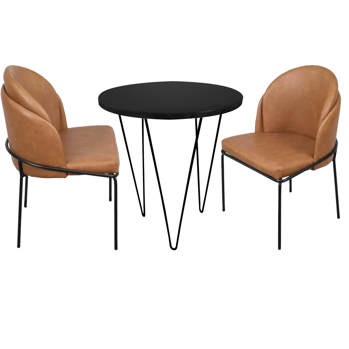 Cadeiras Nadia e Bistro Fiore preto