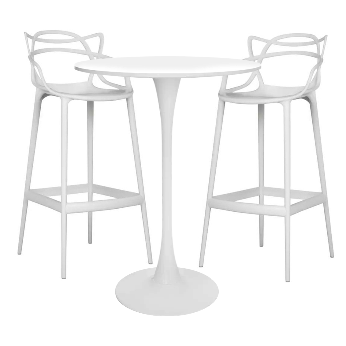 kik bistro saarinen branco e banquetas allegra
