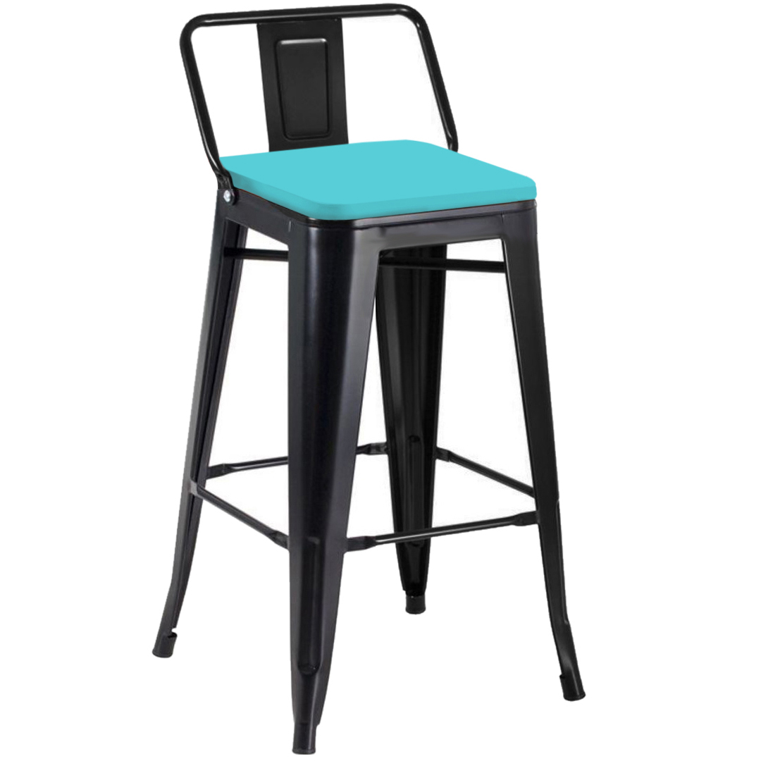 Banquetas Altas tolix com encosto e assento em couro eco tiffany