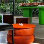 MESA DE CENTRO PNEU LARANJA
