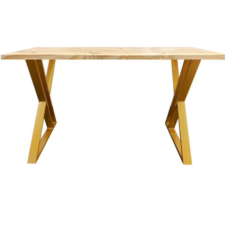 Mesa padrao retangular Isa - dourada