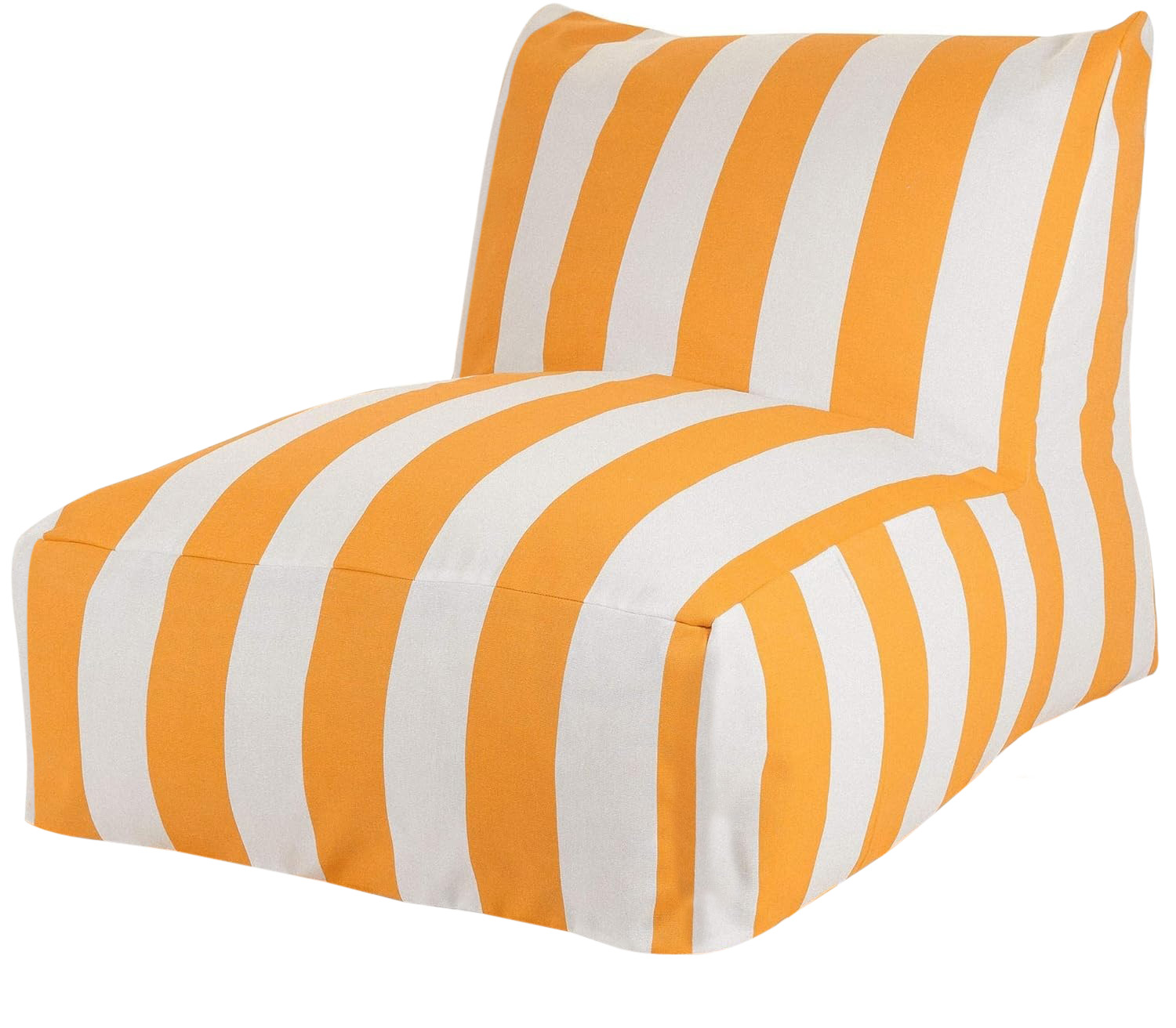 puff poltrona alice listras branca e amarela