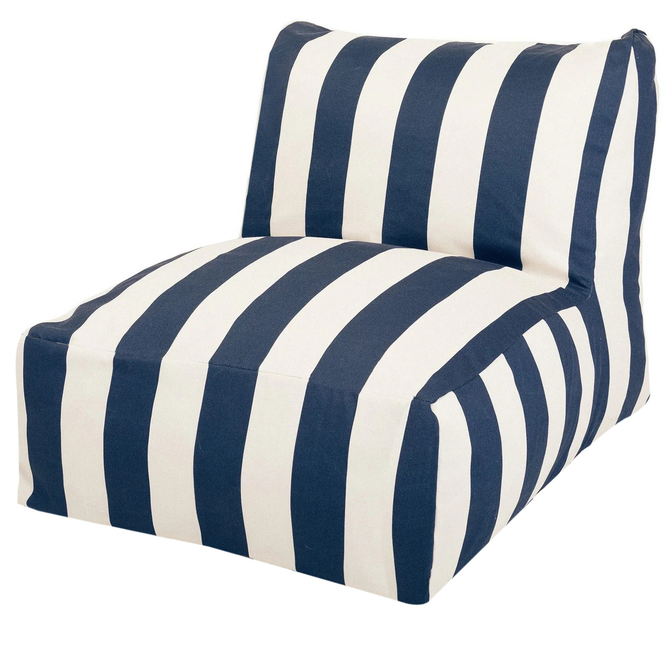 puff poltrona alice listras branca e azul