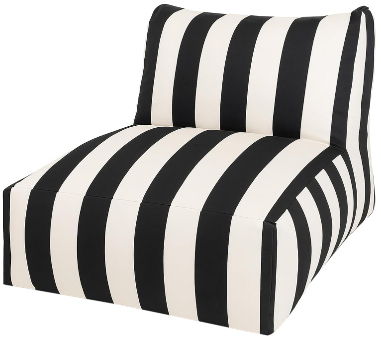 puff poltrona alice listras branca e preta