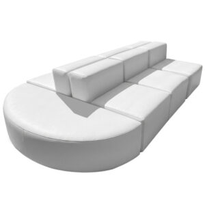 Sofá Modular Didi sem braço – 06 lugares e Puff Meia Lua