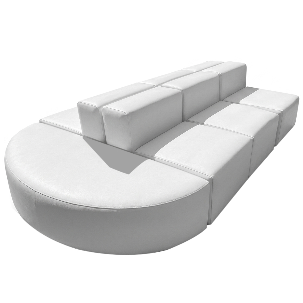 sofa Modular Didi com puff meia lua