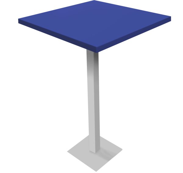 Bistro rose quadrado branco e azul