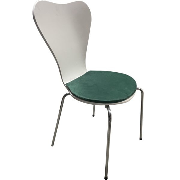 Cadeira jacobsen assento estofado verde
