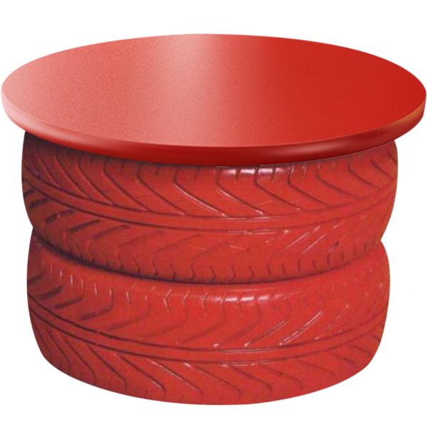 MESA DE CENTRO PNEU VERMELHA