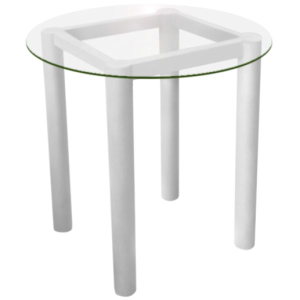 Mesa de canto franca tampo vidro