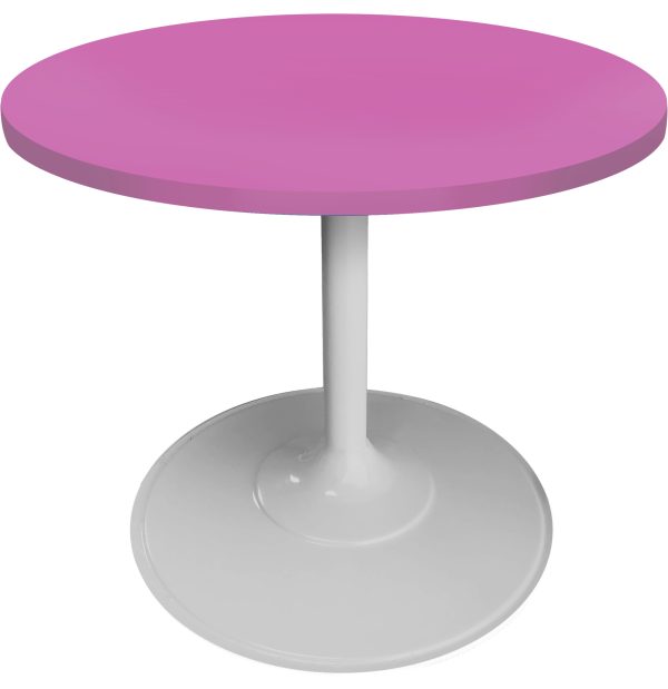 Mesa de canto jessica branca tampo rosa
