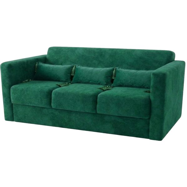 Poltrona Dan 3l verde suede com almofada