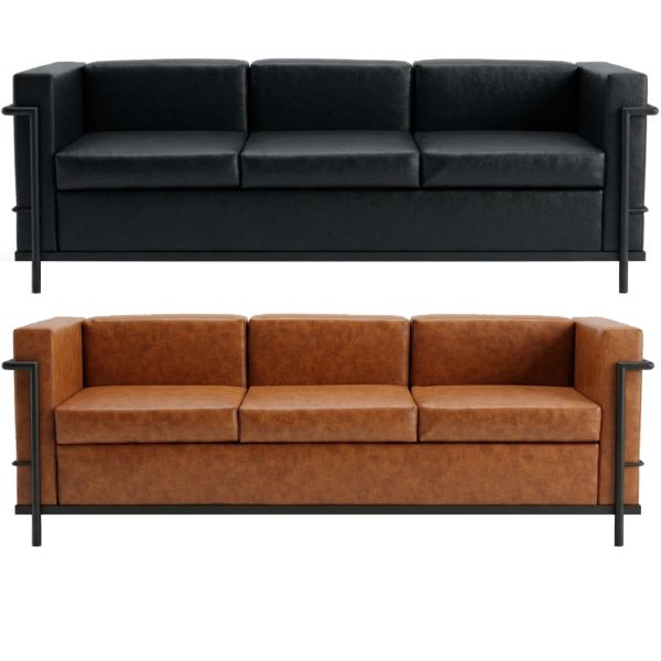 Sofa Lc2 de 03l caramelo e preto