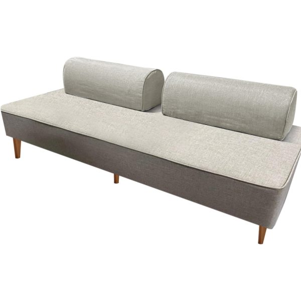 Sofa modular linho pes de madeira