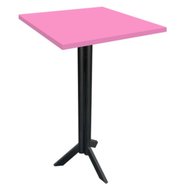 bistro tri quadrado tampo rosa