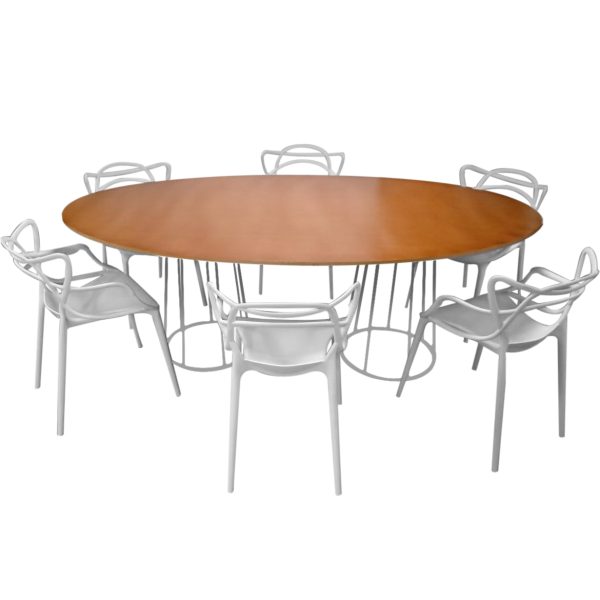 kit mesa catarina oval base branca