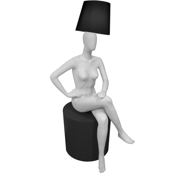 luminaria manequim sentado branco feminino