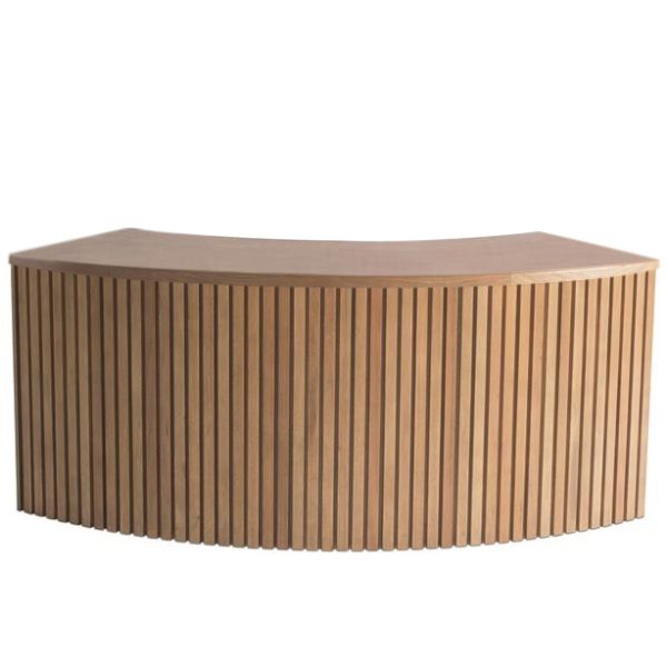 mesa de atendimento curva ripado 1 modulo