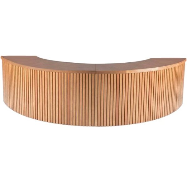 mesa de atendimento curva ripado 2 modulos