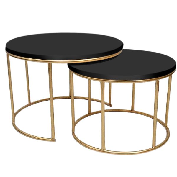 mesa de centro dupla preta