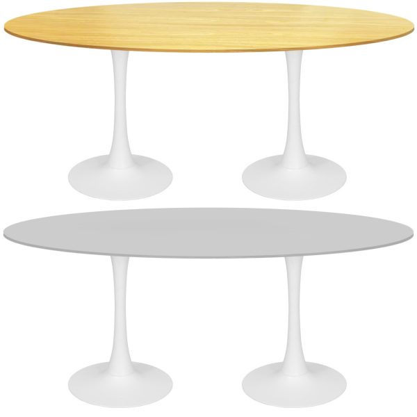 mesa padrao oval saarinen base dupla