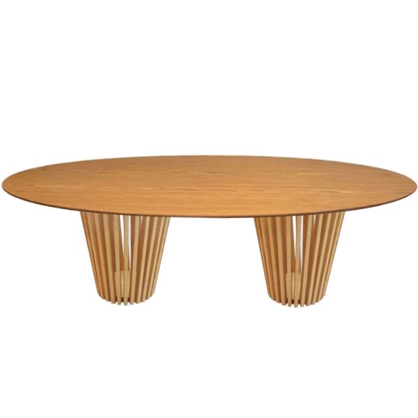 mesa ripada dupla tampo oval